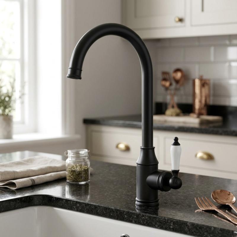 Aquanello Heritage Manor Klassieke Keuken Nostalgische Keukenkraan Zwart BL-9001-HM